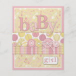 Cute as a Button Girl Advice Card Custom Flyer