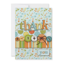 Cute as a Button TY Card Custom Invite