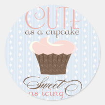 Cute as a cupcake! Pink & Brown Sticker