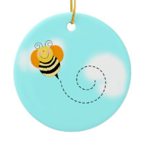 Cute as can Bee Photo Christmas Ornament