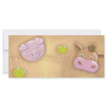 cute at the farm animals custom rack card