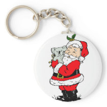 Cute Australian Christmas Santa with koala Key Chains
