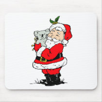 Cute Australian Christmas Santa with koala Mousepads
