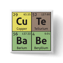 'Cute Babe' ladies comedy science button
