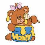 Cute Baby Bear and Honey photo sculptures