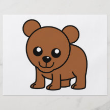 Cute baby bear cartoon full colour flyer