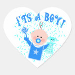 Cute Baby Boy Blue Announcement Sticker