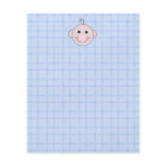 Cute Baby Boy. Blue Check Background. Custom flyers
