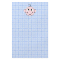 Cute Baby Boy. Blue Check Background. Personalized Flyer