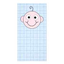 Cute Baby Boy. Blue Check Background. Photo Cards