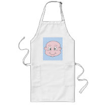 Cute Baby Boy, on blue polka dot pattern. Aprons