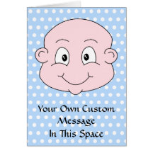 Cute Baby Boy, on blue polka dot pattern. Cards
