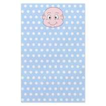 Cute Baby Boy, on blue polka dot pattern. Flyer