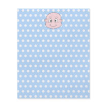 Cute Baby Boy, on blue polka dot pattern. Flyer