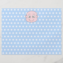 Cute Baby Boy, on blue polka dot pattern. Custom Flyer