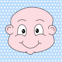 Cute Baby Boy, on blue polka dot pattern. Acrylic Cut Out