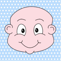Cute Baby Boy, on blue polka dot pattern. Photo Sculpture