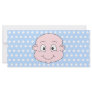 Cute Baby Boy, on blue polka dot pattern. Rack Card