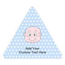Cute Baby Boy, on blue polka dot pattern. Stickers