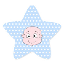 Cute Baby Boy, on blue polka dot pattern. Stickers