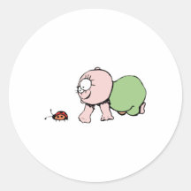 Cute Baby Chasing Ladybug Stickers