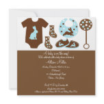 Cute Baby Clothing Boy Baby Shower Invitation
