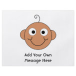 Cute Baby. Dark Skin. Custom Text. Vector on White flyers