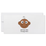 Cute Baby. Dark Skin. Custom Text. Vector on White rack cards