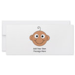 Cute Baby. Dark Skin. Custom Text. Vector on White rack cards