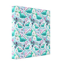 Cute Baby Dinosaurs Pattern Canvas Print