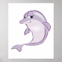 cute baby dolphin poster