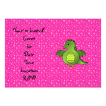 Cute baby dragon custom invitations