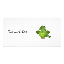 Cute baby dragon customised photo card