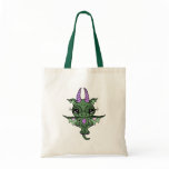 Cute Baby Dragon in Green with Purple Horns bags