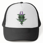 Cute Baby Dragon in Green with Purple Horns hats