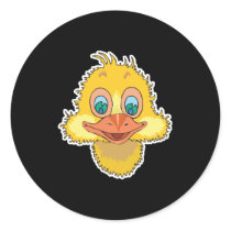 cute baby duck face round sticker