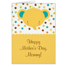 Cute Baby Elephant Happy Mother's Day Card