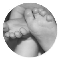 Cute Baby Feet Round Stickers