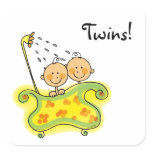 Cute baby girl & boy twins stickers