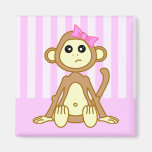 Cute Baby Girl Monkey Cartoon Magnet