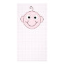 Cute Baby Girl. Pink Check Background. Personalized Photo Card