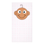 Cute Baby Girl. Pink Check Background. Personalized Photo Card