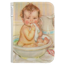Cute Baby Having a Bath Kindle Keyboard Cases