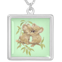 Cute Baby Koalas Personalized Necklace