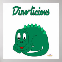 Cute Baby Lt Green Dinosaur Dino-licious Print