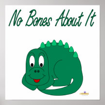 Cute Baby Lt Green Dinosaur No Bones About It Print