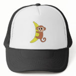 cute baby monkey on banana hats
