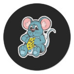 cute baby mouse eating cheese stickers