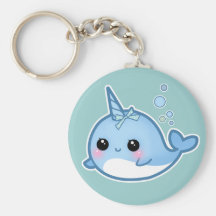 Cute baby narwhal key chains