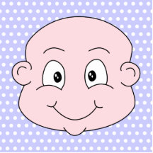 Cute Baby, on lilac polka dot pattern. Acrylic Cut Out